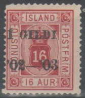 Islanda 1903 - Servizio 16 A. - Officials
