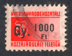 1948 Hungary - Wool Import Tax -  FISCAL BILL - Revenue Stamp - 1000 Ft - Used - RR! - KOSSUTH Coat Of Arms - Steuermarken