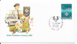 Australia 1983 MiNr. 838 Australien 100 Years Of The St. John Ambulance Relief Service, Healht, Adelaide 1v  FDC - Primo Soccorso