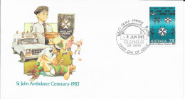 Australia 1983 MiNr. 838 Australien 100 Years Of The St. John Ambulance Relief Service, Healht, Glenelg 1v  FDC - Incidenti E Sicurezza Stradale