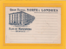 ESPAGNE - CASTILLA Y LEON - BURGOS - Gran Hotel NORTE Y LONDRES - Proprietarios Hijos De MANZANEDO - A 4964 / 65 - Burgos