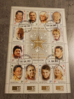 ROMANIA GOLDEN STARS OF STAGE AND SCREEN SHEET USED - Usado