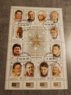 ROMANIA GOLDEN STARS OF STAGE AND SCREEN SHEET USED - Used Stamps
