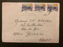 LETTRE Pour La FRANCE TP TELEPHONE BATEAU 500 L X3 OBL.MEC.7 8 92 - Briefe U. Dokumente