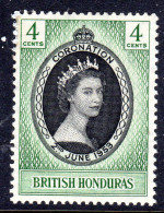 BRITISH HONDURAS - 1953 CORONATION STAMP FINE LIGHTLY MOUNTED MINT LMM * SG 178 - Honduras Británica (...-1970)