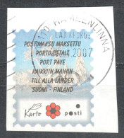 Pine TREE Snow - FINLAND 2007 - Stationery PORT PAYE Taxe Percue Post Paid - USED CUT Hämeenlinna Postmark - KARTO Posti - Enteros Postales