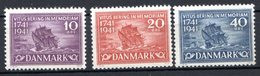 DANEMARK (Royaume) - 1941 - N° 278 à 280 - (Bicentenaire De La Mort Du Navigateur Vitus Bering) - Neufs