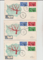 1962 N.7 BUSTE EUROPA CEPT PREMIER JOUR D'EMISSION FIRST DAY COVER ERSTTAGSBRIEF 1°GIORNO EMISSIONE CYPRUS - 1962