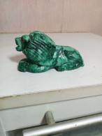 Statuette élephant En Malachite Longueur 11 Cm - Afrikanische Kunst