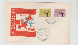 1962 N.1 BUSTA EUROPA CEPT PREMIER JOUR D'EMISSION FIRST DAY COVER ERSTTAGSBRIEF 1°GIORNO EMIS. LUXEMBOURG - 1962