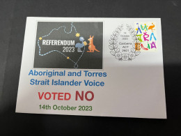 14-10-2023 (4 T 21) Australia Referendum 14-10-2023 - Aborignal & Torres Strait Islander Voice - Voted NO - Lettres & Documents