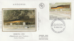 " EUROPA 93 PHYSICHROMIE POUR L'ANDORRE " Sur Enveloppe 1er Jour Sur Soie D'ANDORRE De 1993 Parfait état. FDC A SAISIR ! - 1993