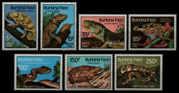 Burkina Faso 1985 - Mi-Nr. 1005-1011 ** - MNH - Reptilien / Reptiles - Burkina Faso (1984-...)