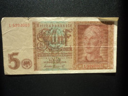 ALLEMAGNE : 5 REICHSMARK   1.8.1942    C.A. 179a, *  / P 186a **     TTB *** - 5 Reichsmark