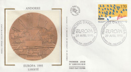 " EUROPA 95 " Sur Enveloppe 1er Jour Sur Soie D'ANDORRE De 1995 Parfait état. FDC A SAISIR ! - 1995