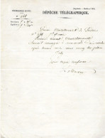 1 Dépêche Télégraphique Privée N° 466  Modèle 326 & 1 Télégramme Privé 1871 (?) Chemin De Fer - Historical Documents