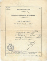 AVIS De Paiement De Mandat Ordinaire - N° 1414 - Cad 30 11 1907 DAMMARIE Les LYS - Gesetze & Erlasse