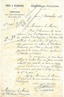 Lettre Postes Côte D'Or 5 Novembre 1902 à Maire De FONTAINE FRANCAISE - Marque Postale DIRECTEUR Des POSTES - Historical Documents