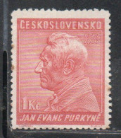 CZECH REPUBLIC CECA CZECHOSLOVAKIA CESKA CECOSLOVACCHIA 1937 JAN EVANGELISTA PURKYNE 1k MH - Unused Stamps
