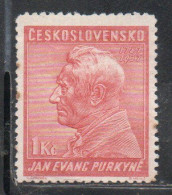 CZECH REPUBLIC CECA CZECHOSLOVAKIA CESKA CECOSLOVACCHIA 1937 JAN EVANGELISTA PURKYNE 1k MH - Nuovi