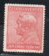 CZECH REPUBLIC CECA CZECHOSLOVAKIA CESKA CECOSLOVACCHIA 1937 JAN EVANGELISTA PURKYNE 1k MH - Nuovi