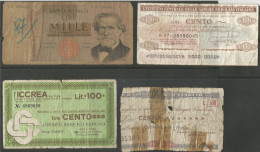 4 Billets Anciens ( Italie ) - Autres & Non Classés