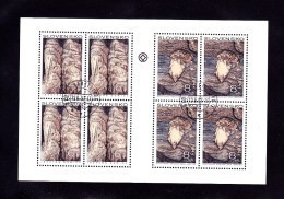 Bloc1997  De 4X2 Timbres Grottes YT 238/239 Oblitéré/  Sheet 1997 Used Mi 280/281 Höhlen - Blokken & Velletjes