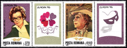 ROMANIA 1996 EUROPA: Famous Women. Doctor, Actress. Strip 2v+2Lab, MNH - 1996