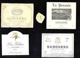 SANCERRE  LOT DE 4 ETIQUETTES DE VIN LOT  6 - Collections & Sets