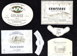 SANCERRE  LOT DE 4 ETIQUETTES DE VIN LOT  7 - Colecciones & Series