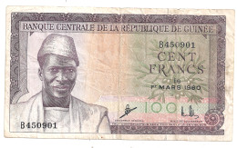 Banque Centrale De La République De Guinée 100 Francs 1960 - Guinea