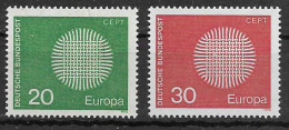 Germany 1970.  Europa Mi 620-21  (**) - 1970