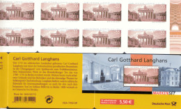 Markenheftchen Bund Postfr. MH 70 Langhans MNH ** Self-adhesive - 2001-2010