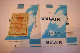 Vintage/ Retro Empty Cigarettes Boxes BEL AIR LIGHT MENTOL RALEIGH COUPON SERIES 16 - Estuches Para Cigarrillos (vacios)