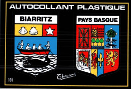 CPM - BLASON ADHÉSIF - BIARRITZ / Pays BASQUE - Editions Thouand - Aquitaine