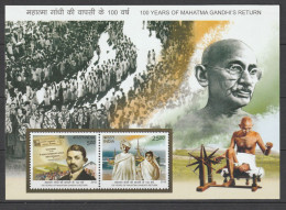 Indien 2015 Mahatma Ghandis Rückkehr Mi Block 126 ** Postfrisch MNH - Blokken & Velletjes