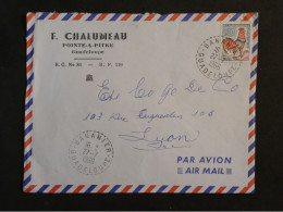 DD2  GUADELOUPE  BELLE  LETTRE AEROGRAMME 1956   POINTE A PITRE A LYON FRANCE    ++AFF. INTERESSANT+++ - Cartas & Documentos