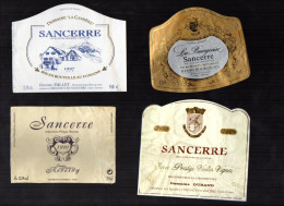 SANCERRE  LOT DE 4 ETIQUETTES DE VIN LOT  17 - Verzamelingen, Voorwerpen En Reeksen