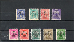 FRANCE  REUNION     Série Complète 9 Timbres Taxe Surcharge CFA   1949-50   Y&T: 36 à 44  Neufs Sans Gomme - Strafport