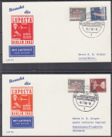 ⁕ Germany BERLIN 1962 ⁕ LUPOSTA Exhibition Airmail Mi.140, 145, 147 ⁕ 2v Postcard - Airmail