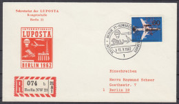 ⁕ Germany BERLIN 1962 ⁕ LUPOSTA Congress Airmail Mi.230 ⁕ Registered Mail - Posta Aerea