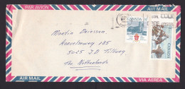 Canada: Airmail Cover To Netherlands, 1984, 2 Stamps, Glacier, Mountain, Church (minor Damage) - Briefe U. Dokumente