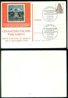 Deutschland 1990 Sonderkarte Gesamtdeutsches Parlament Erste Sitzung In Berlin Mi DDR 3315 - Postkarten - Gebraucht