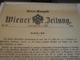 Wiener Zeitung Extra-Ausgabe 6.8.1914 - Kriegserklärung Österreich-Ungarn An Russland - 41*29cm (65628) - Deutsch