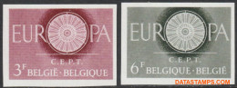 België 1960 - Mi:1209/1210, Yv:1150/1151, OBP:1150/1151, Stamp - □ - Europe 1960 Wheel - 1941-1960