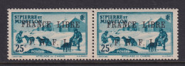 St. Pierre & Miquelon, Scott 229 (Yvert 253), MNH, Positions 21-22 - Unused Stamps