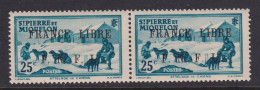 St. Pierre & Miquelon, Scott 229 (Yvert 253), MNH, Positions 16-17 - Nuevos