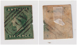 ANTIGUA SIX PENCE. NON DENTELE. INPERFORATE - 1858-1960 Crown Colony