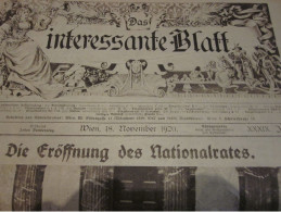 Das Interessante Blatt - Wien 18.11.1920 - Eröffnung Des Nationalrates - Österreich - 42*30cm (65637) - Other & Unclassified