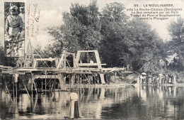 La Moulinasse - Travail Du Pont Et Scaphandrier Avant Le Plongeon - Bac Remplacé Par Un Pont - Près La Roche Chalais - Autres & Non Classés